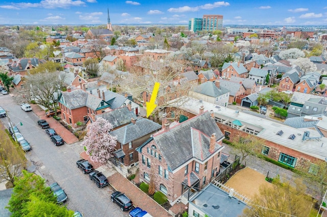 aerial view with a residential view