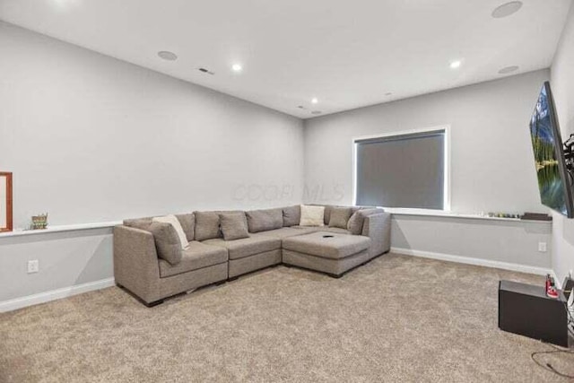 6003 Honey Farm Way, Grove City, OH 43123 - living room with baseboards, carpet floors, and recessed lighting