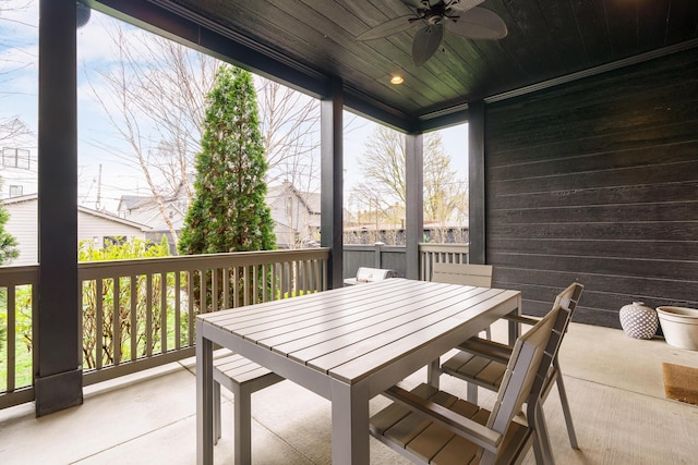 251 E Deshler Ave, Columbus, OH 43206 - sunroom / solarium with ceiling fan and outdoor dining space