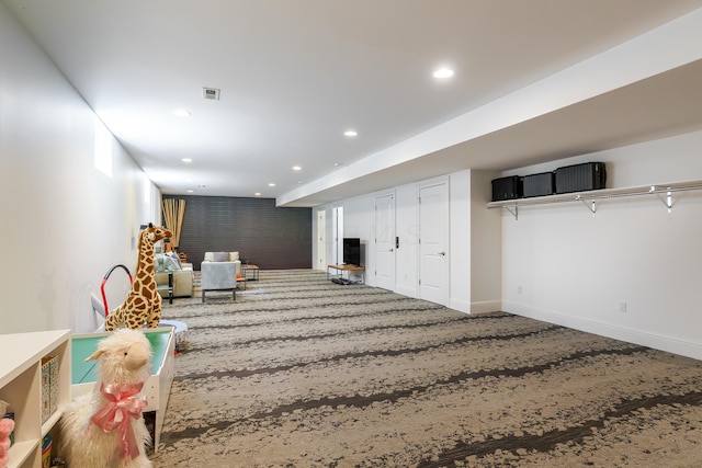 251 E Deshler Ave, Columbus, OH 43206 - interior space featuring baseboards, visible vents, recessed lighting, and carpet flooring