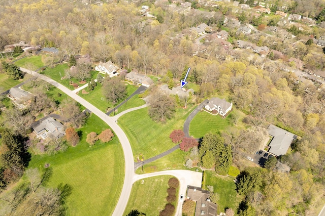 drone / aerial view with a residential view