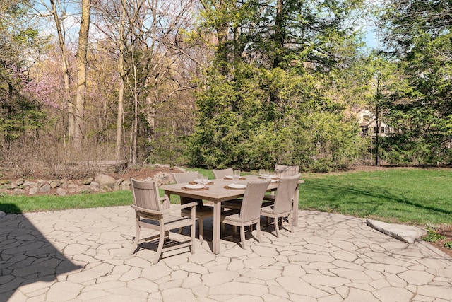view of patio featuring outdoor dining area