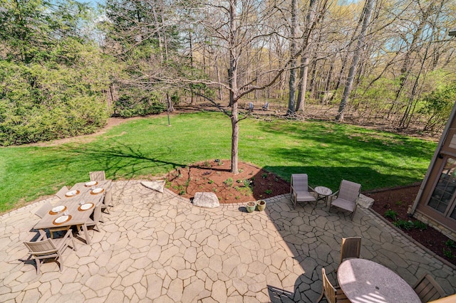 view of yard with a patio area
