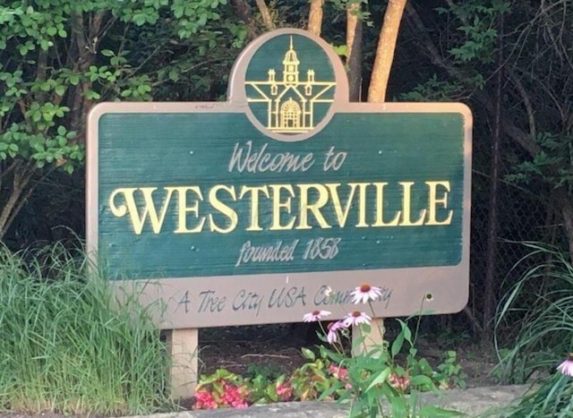 view of community sign