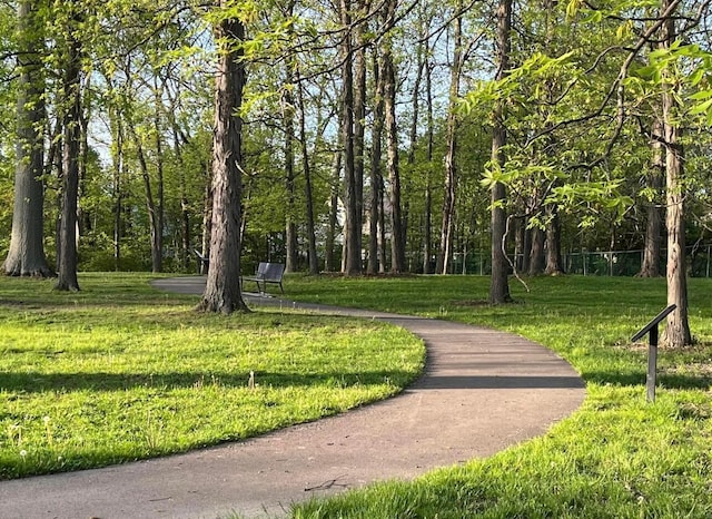 view of home's community with a lawn