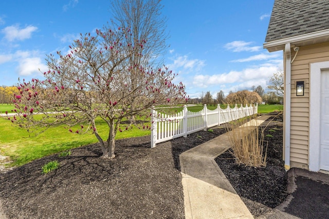 view of yard with fence