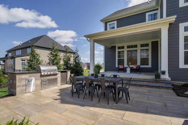 view of patio featuring a grill and area for grilling