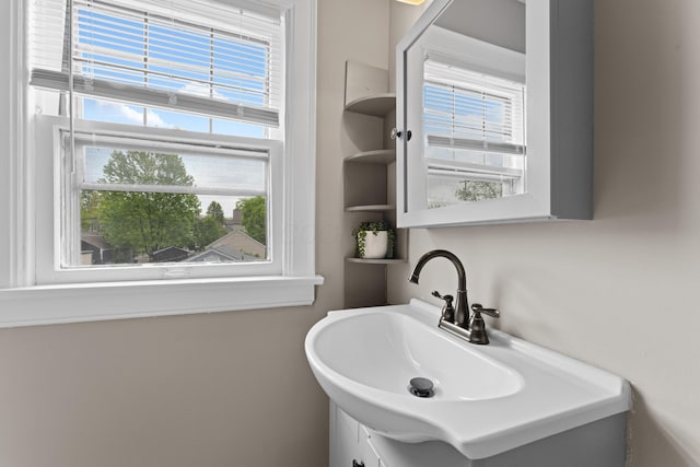 bathroom with healthy amount of natural light and a sink