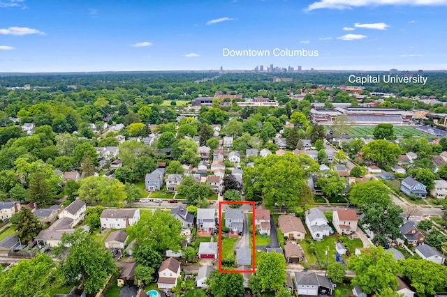 742 S Cassingham Rd, Bexley, OH 43209 - aerial view of residential area featuring property parcel outlined