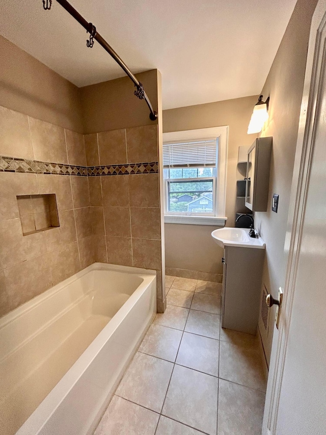 742 S Cassingham Rd, Bexley, OH 43209 - full bathroom featuring vanity,  shower combination, and tile patterned floors