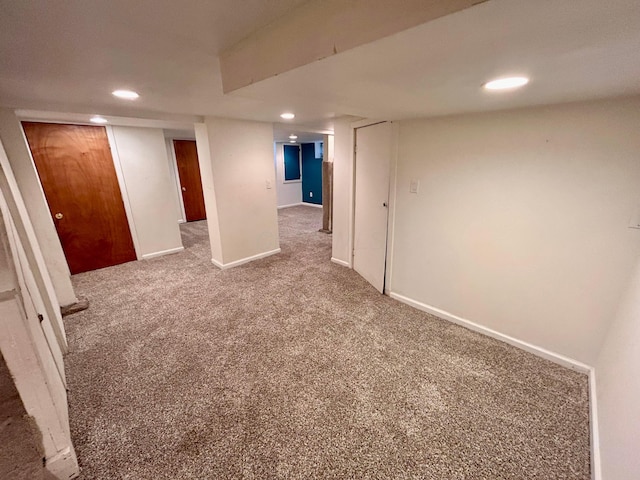 742 S Cassingham Rd, Bexley, OH 43209 - finished below grade area with recessed lighting and carpet floors
