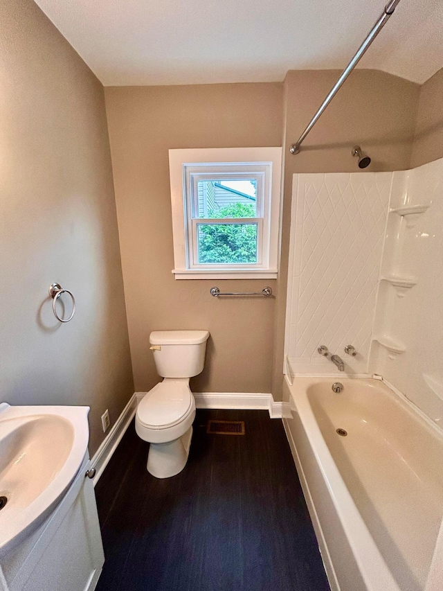 742 S Cassingham Rd, Bexley, OH 43209 - bathroom with shower / tub combination, wood finished floors, and vanity