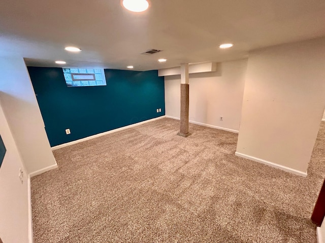 742 S Cassingham Rd, Bexley, OH 43209 - below grade area featuring carpet and recessed lighting