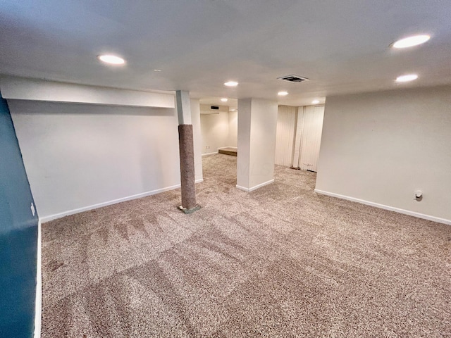 742 S Cassingham Rd, Bexley, OH 43209 - finished below grade area with carpet and recessed lighting