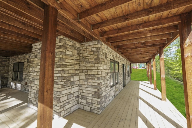 16073 Nickel Plate Rd, Logan, OH 43138 - wooden terrace featuring a yard