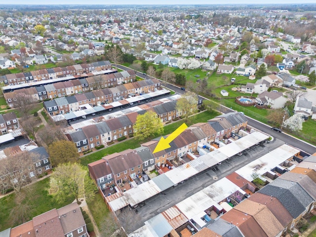 bird's eye view with a residential view