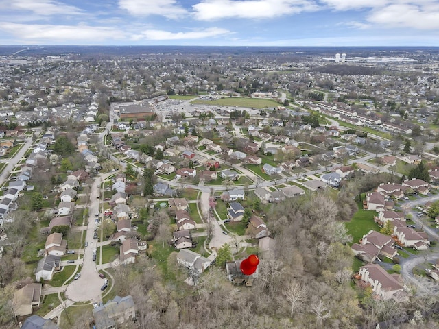 drone / aerial view with a residential view