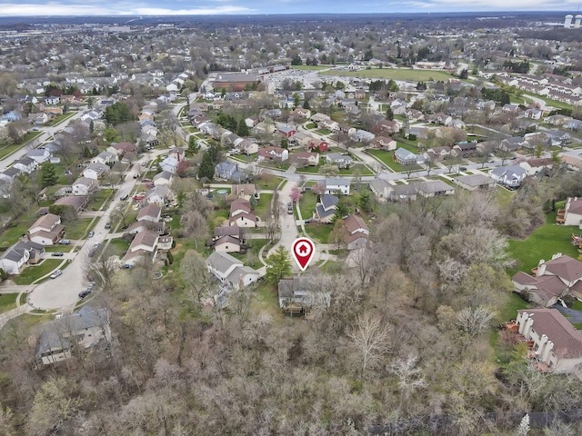 bird's eye view featuring a residential view