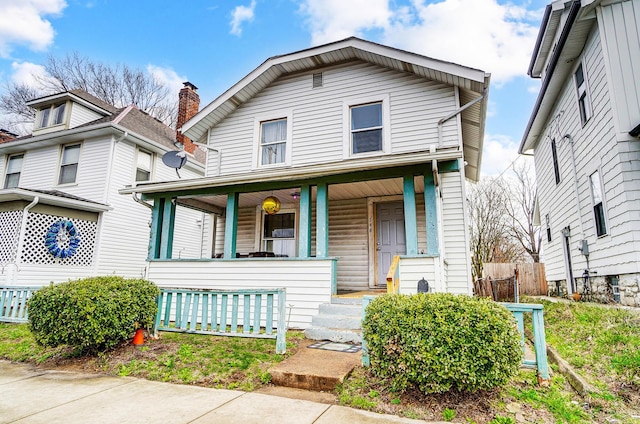 view of front of property with covered porch