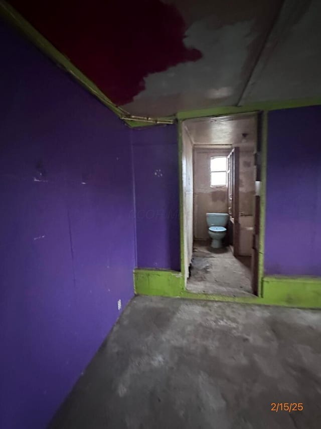 530 Harrison St, New Lexington, OH 43764 - interior space with unfinished concrete floors