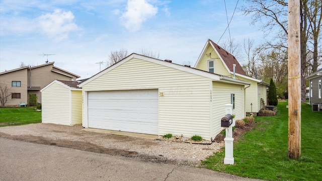 detached garage with cooling unit