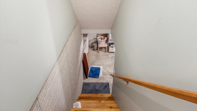 40 Beacon Light Ln, Buckeye Lake, OH 43008 - stairway with a textured ceiling