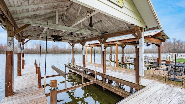 40 Beacon Light Ln, Buckeye Lake, OH 43008 - dock area with a water view and boat lift