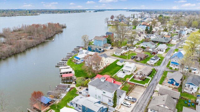 40 Beacon Light Ln, Buckeye Lake, OH 43008 - drone / aerial view featuring a residential view and a water view