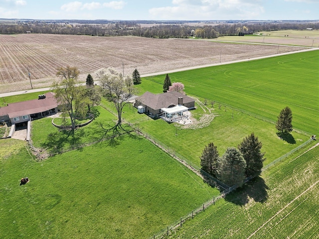 aerial view with a rural view