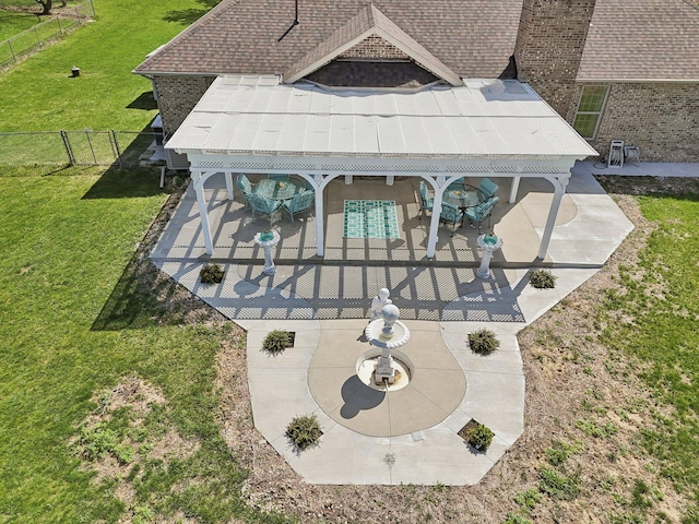 exterior space with a fenced backyard