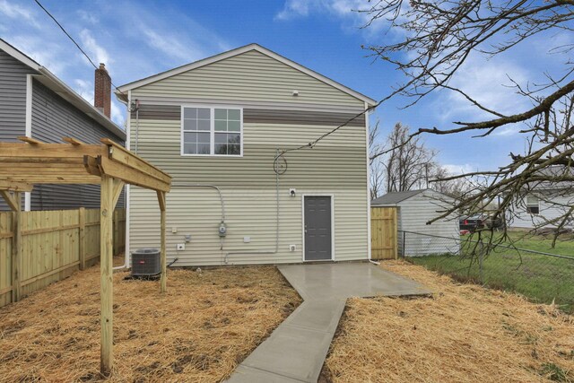 574 Koebel Ave, Columbus, OH 43207 - back of house featuring a patio, fence, cooling unit, and a pergola