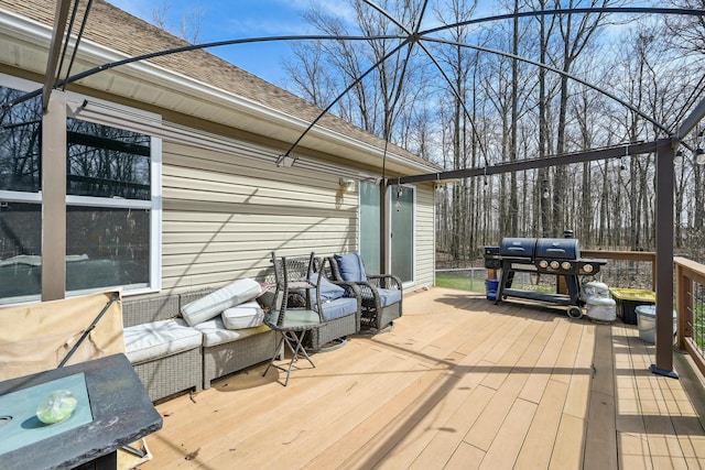 21100 Fleckinger Rd, West Mansfield, OH 43358 - wooden deck with an outdoor living space