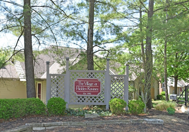 view of community sign