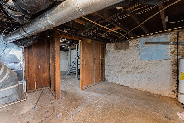 unfinished below grade area with stairs