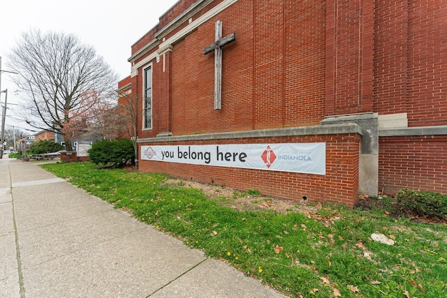 view of community sign