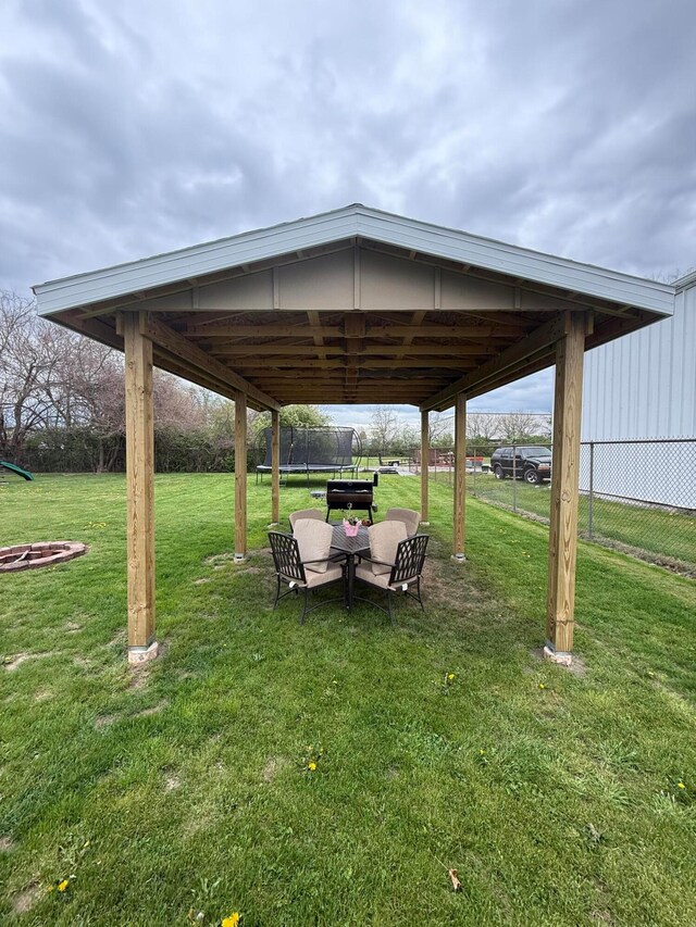 view of yard with fence