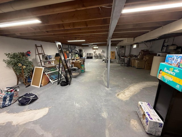 view of unfinished below grade area