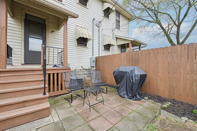 1287 City Park Ave, Columbus, OH 43206 - view of patio / terrace featuring fence, grilling area, and central AC