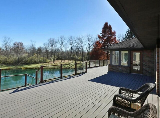 4070 Tradersville Brighton Rd, London, OH 43140 - wooden deck featuring a water view