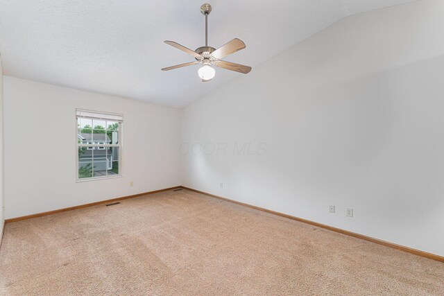 5516 Latrobe St, Westerville, OH 43081 - carpeted spare room with lofted ceiling, ceiling fan, and baseboards