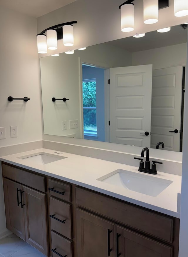 3441 Tender Ave Lot 7157, Powell, OH 43065 - full bathroom featuring double vanity and marble look tile flooring