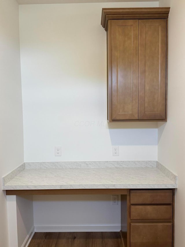 3441 Tender Ave Lot 7157, Powell, OH 43065 - unfurnished office featuring built in study area and dark wood-style floors