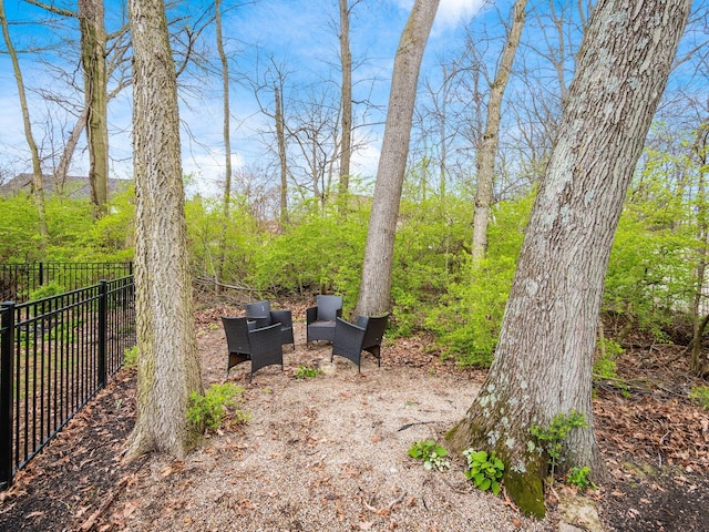view of yard featuring fence
