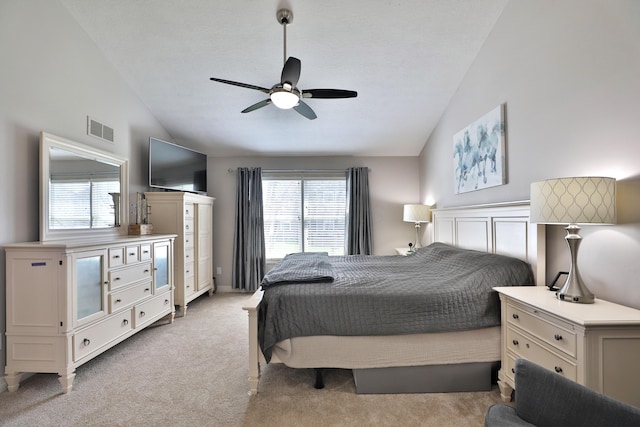 6185 Pollard Place Dr, Hilliard, OH 43026 - bedroom featuring light carpet, multiple windows, and vaulted ceiling