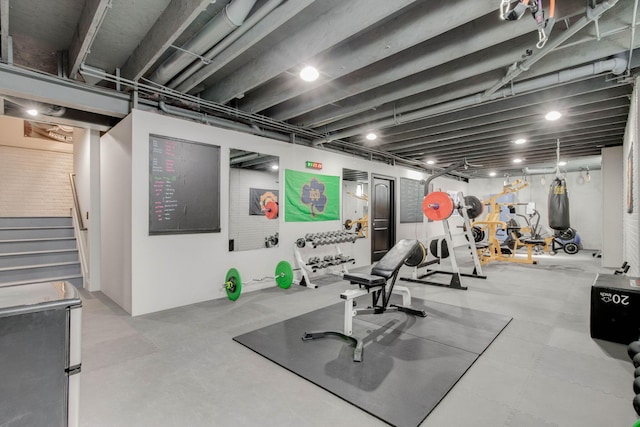 view of workout room