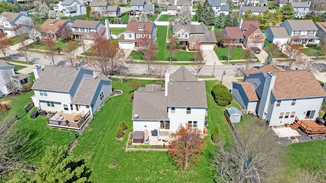 aerial view featuring a residential view