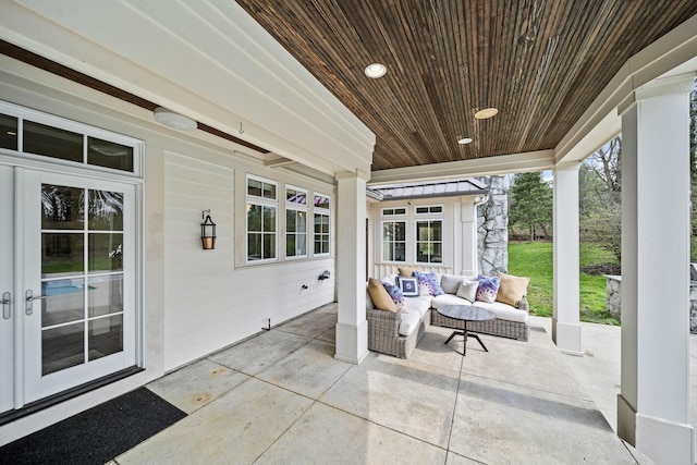 view of patio featuring an outdoor living space