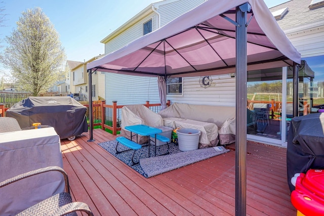 2655 Cross Creek Ave, Lancaster, OH 43130 - wooden terrace with a gazebo and area for grilling