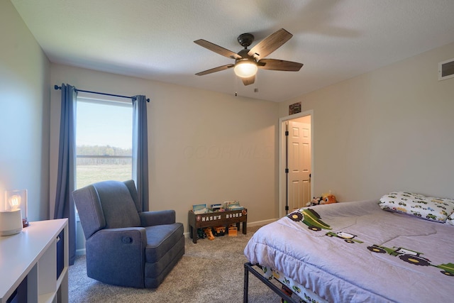 2655 Cross Creek Ave, Lancaster, OH 43130 - bedroom featuring visible vents, a ceiling fan, and carpet floors