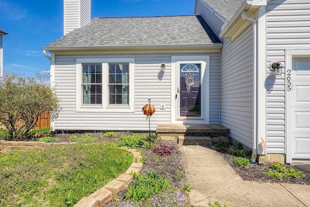 2655 Cross Creek Ave, Lancaster, OH 43130 - property entrance featuring a chimney and roof with shingles